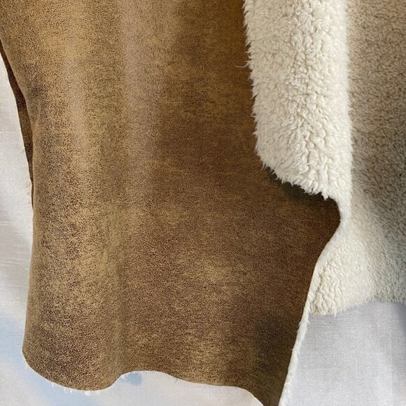 Nygard Faux Leather Vest Ladies Lg Light  Brown with Beige Lining - Picture 5 of 12